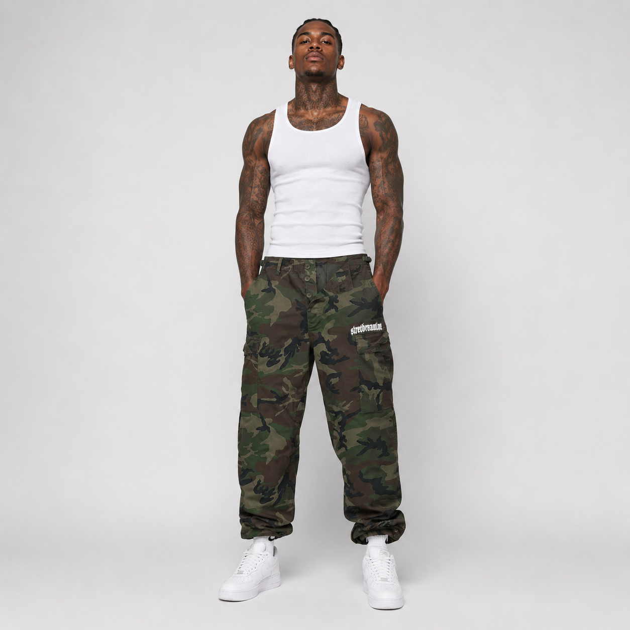 Baller Camouflage SD Cargo Pants | 35% BAUMWOLLE / 65% POLYESTER | WHITE/BLUE/RED