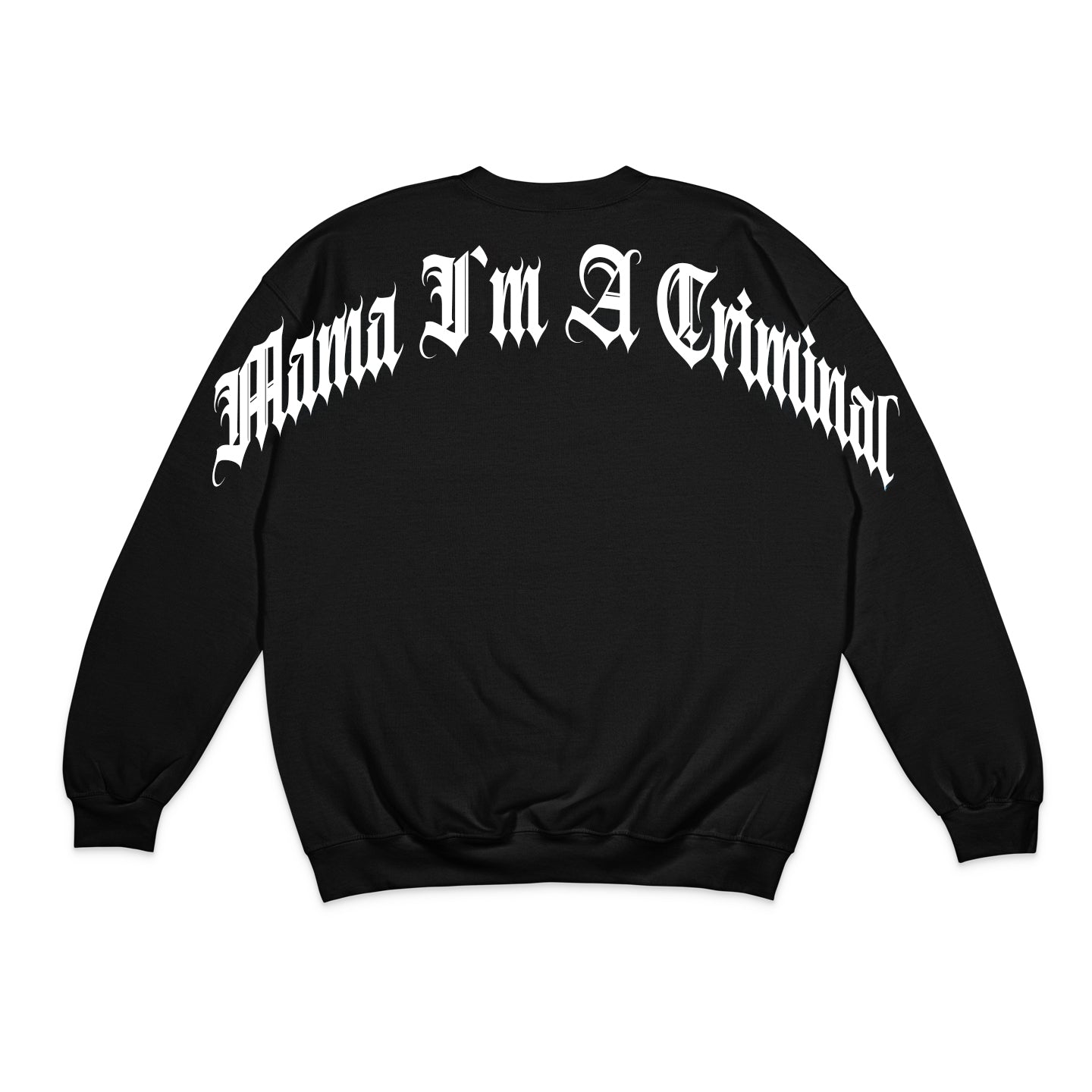 CURVED MAMA I`M A CRIMINAL LOGO HEAVY CREWNECK SWEATSHIRT | 260G/M² |50% BAUMWOLLE / 50% POLYESTER | WHITE/BLUE/RED/GREY