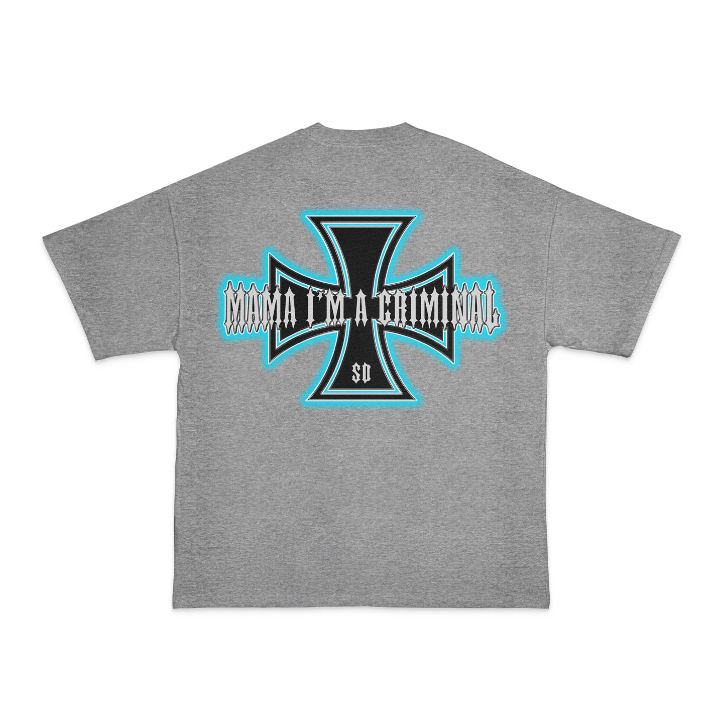 CLASSIC BLUE IRON IRON HEAVY OVERSIZED T-SHIRT MIT LEICHTER DROPSHOULDER | 240G/M2 | 100% BAUMWOLLE | BLK & GREY