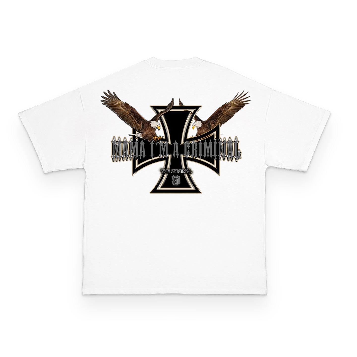 An SD Exclusive: EAGLE CROSS HEAVY OVERSIZED T-SHIRT MIT LEICHTER DROPSHOULDER | 240G/M2 | 100% BAUMWOLLE | BLK & WHITE