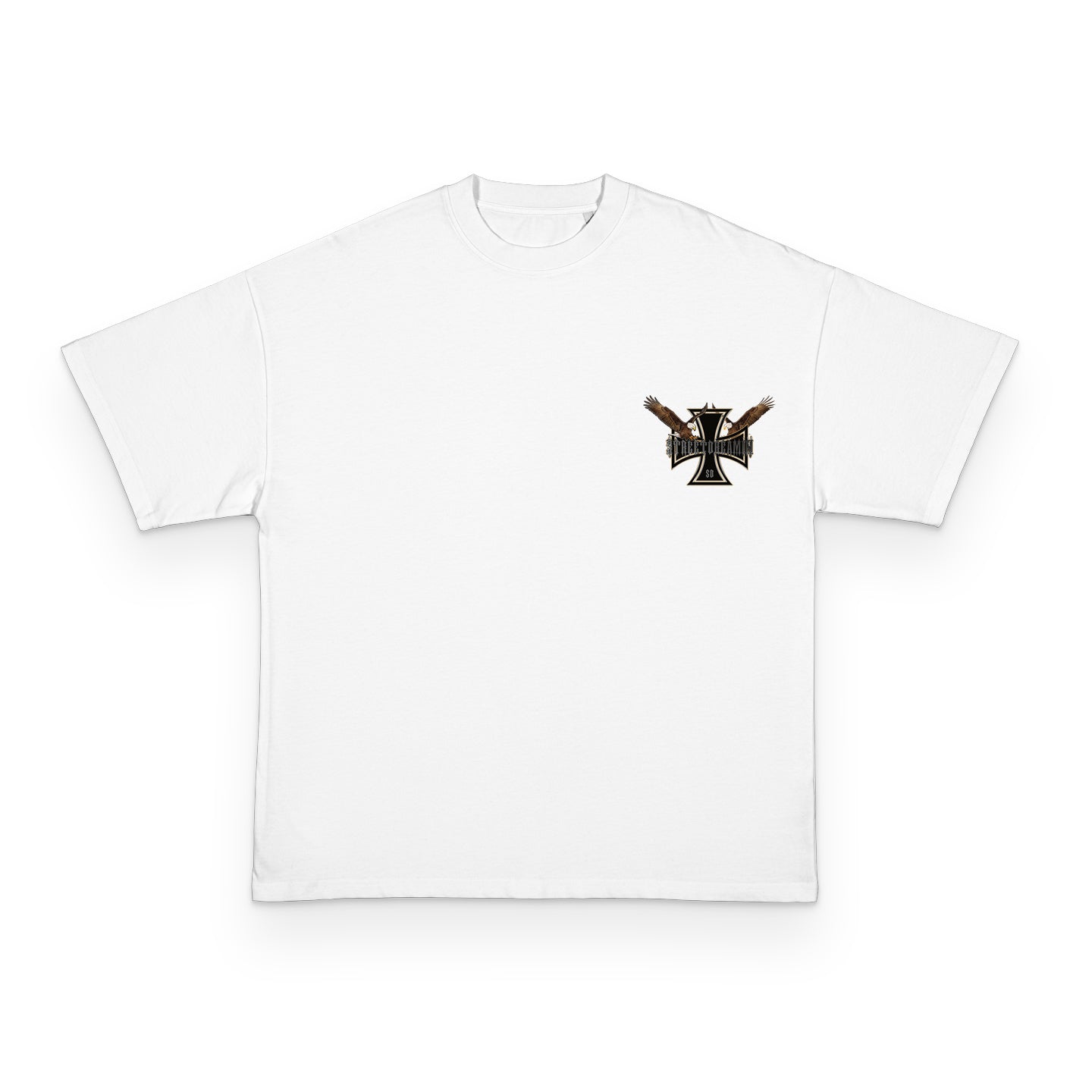 An SD Exclusive: EAGLE CROSS HEAVY OVERSIZED T-SHIRT MIT LEICHTER DROPSHOULDER | 240G/M2 | 100% BAUMWOLLE | BLK & WHITE