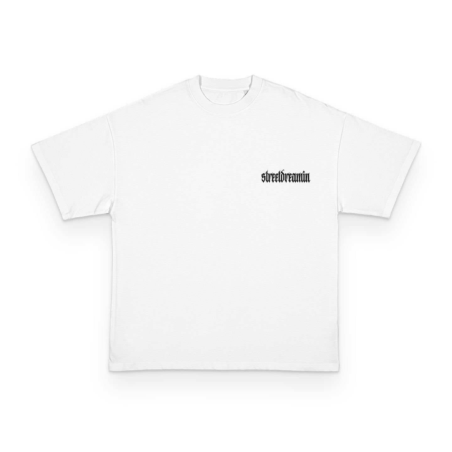 CURVED MAMA I'M A CRIMINAL LOGO HEAVY OVERSIZED T-SHIRT MIT LEICHTER DROPSHOULDER | 240G/M2 | 100% BAUMWOLLE | BLK & WHITE